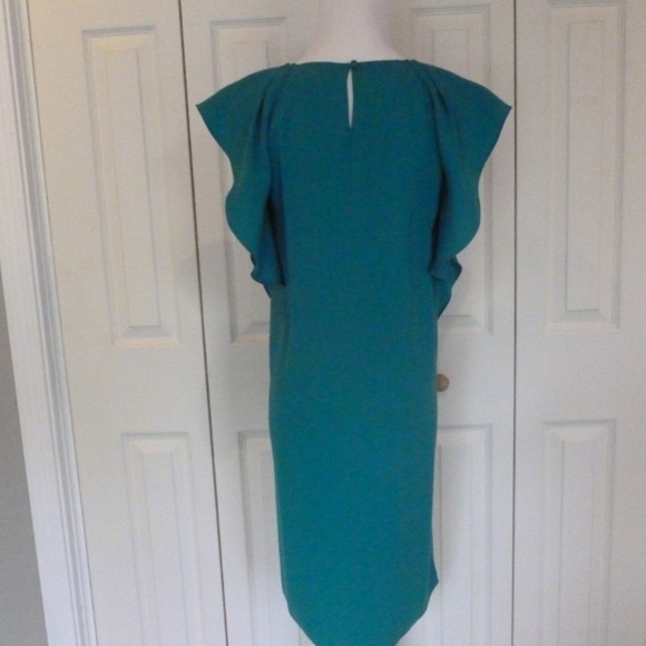 Green Teal Susi Side-Ruffle Flowy Dress - Picture 4 of 7